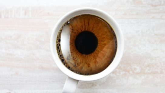 eye in coffee