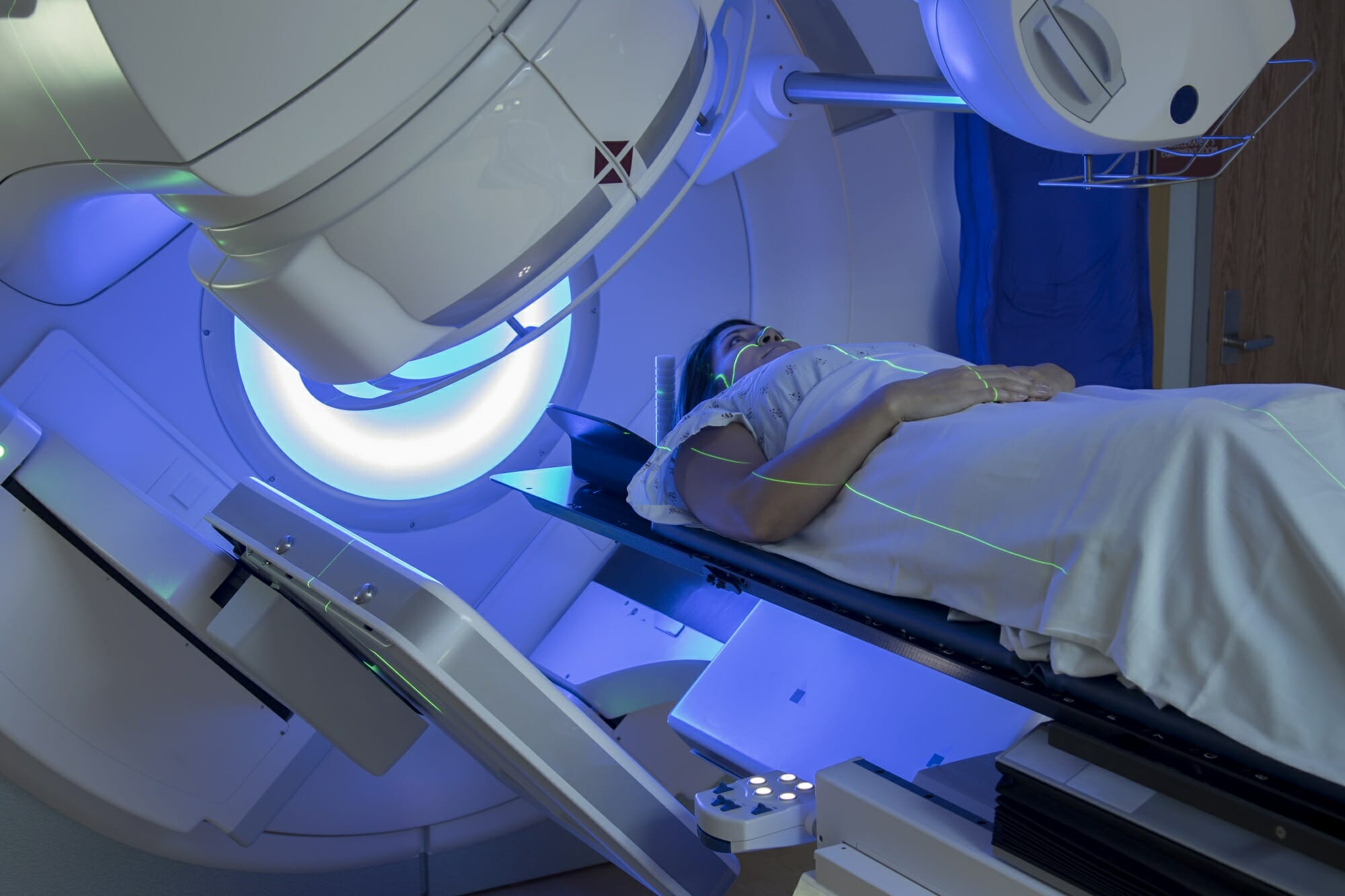 woman receiving radiation therapy