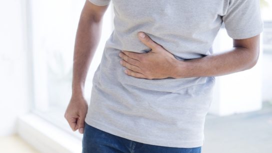 man with stomach pain