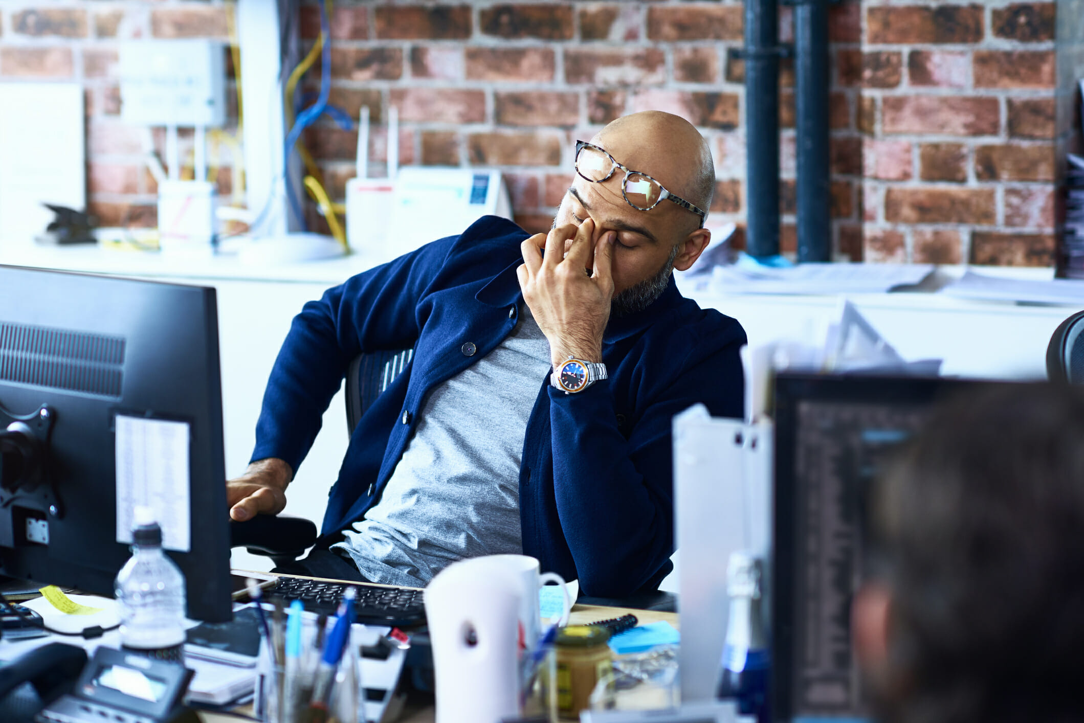 Man sitting in modern office